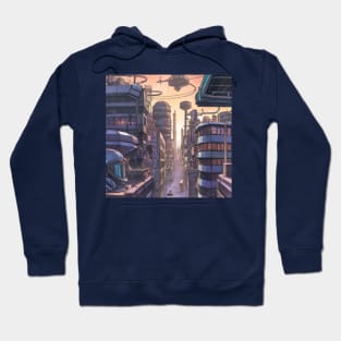 Futuristic vintage city Hoodie